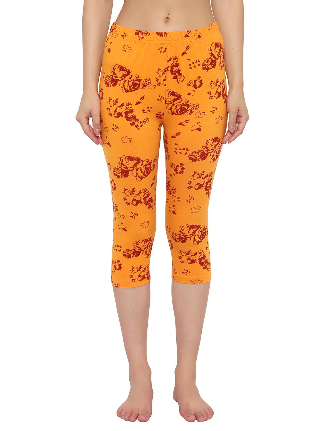 yellow printed regular capri legging - 19719184 - Zoom Image - 0
