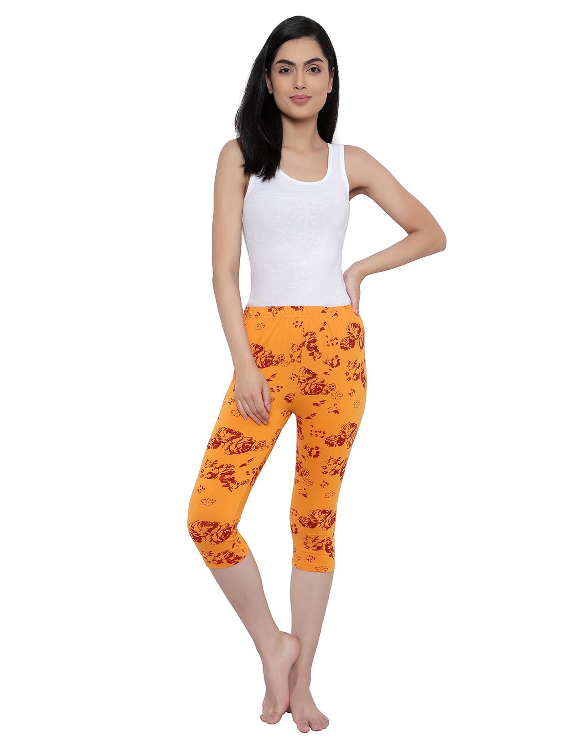 yellow printed regular capri legging - 19719184 - Standard Image - 3
