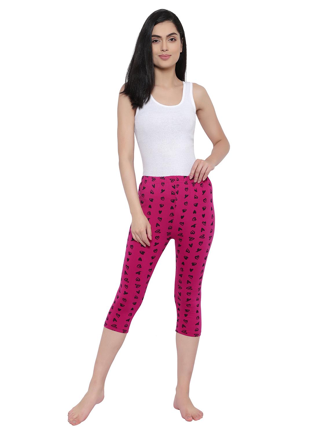 pink printed regular capri legging - 19719186 - Standard Image - 3