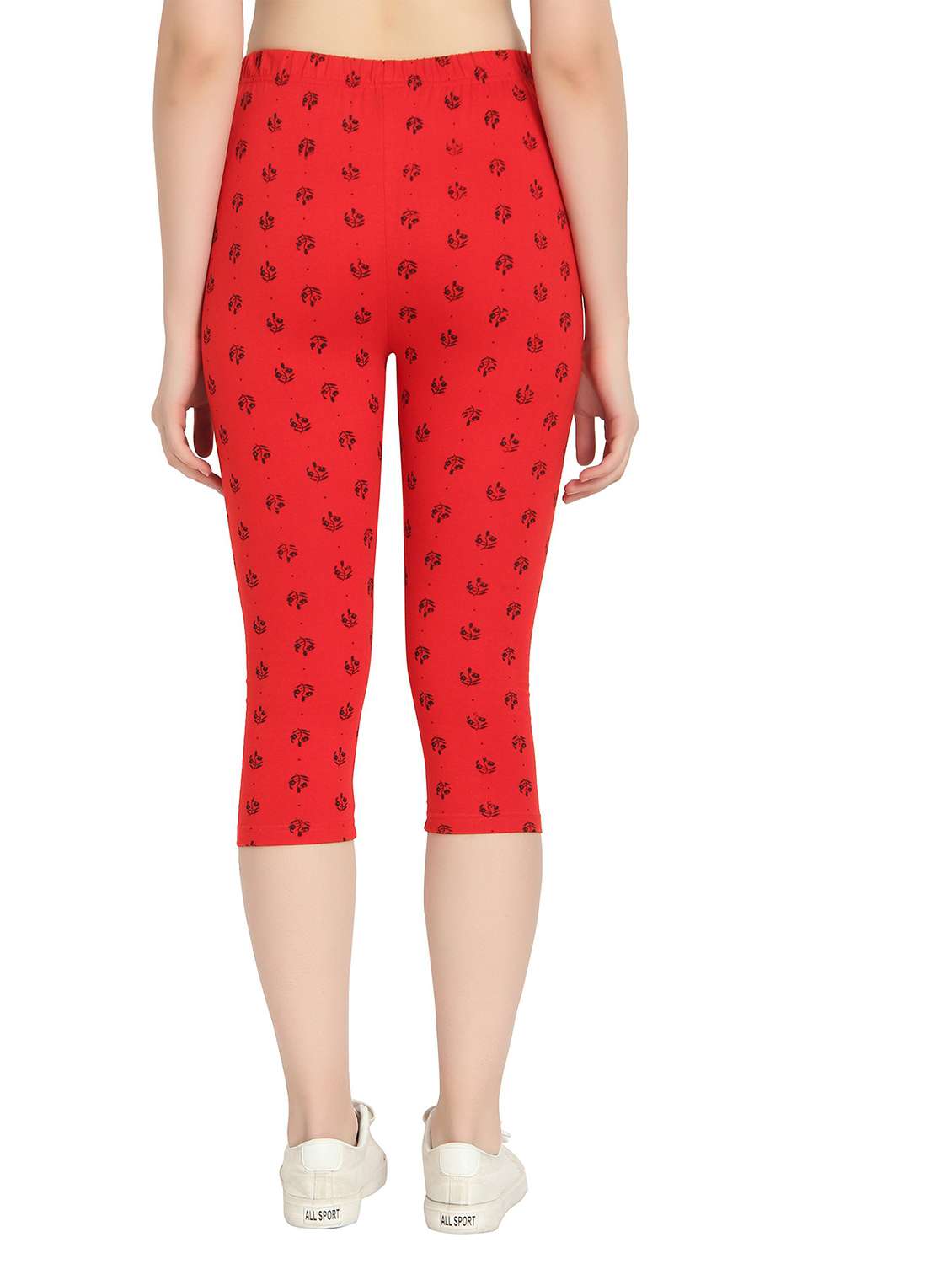 red printed regular capri legging - 19719192 -  Standard Image - 3
