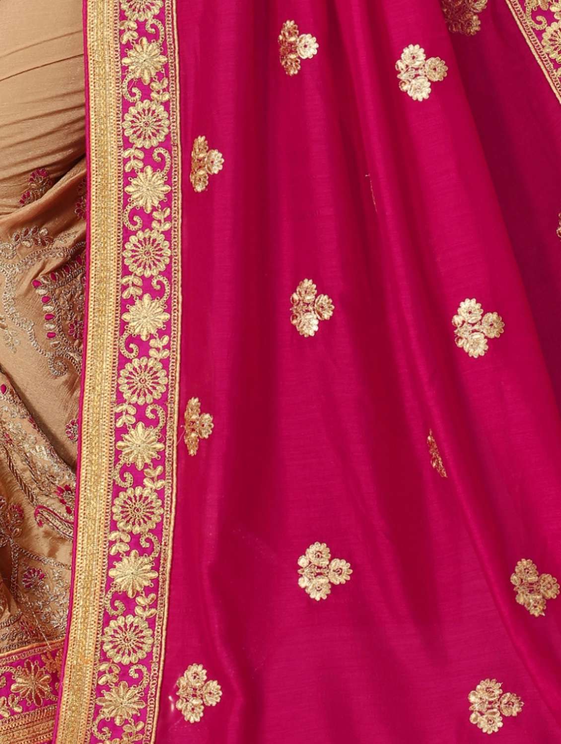 women's solid with work pink colored saree - 19719679 -  Standard Image - 5