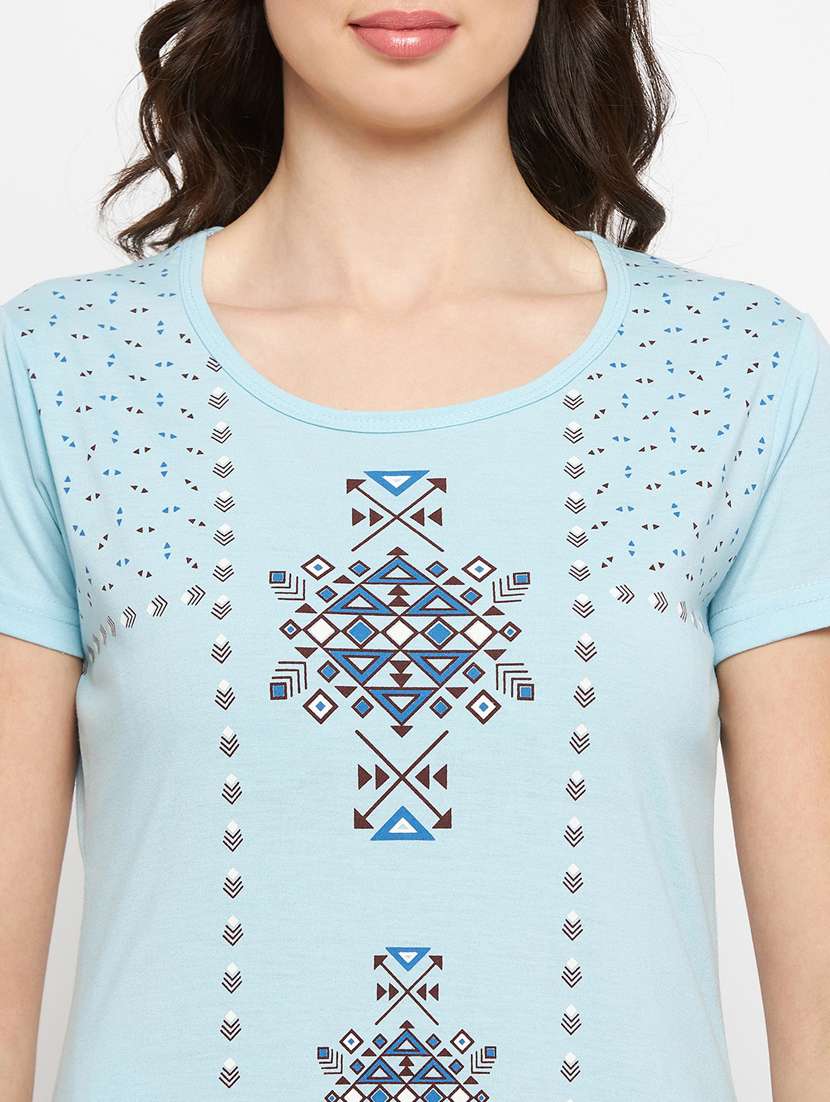 light blue cotton regular tshirt - 19719918 -  Standard Image - 5