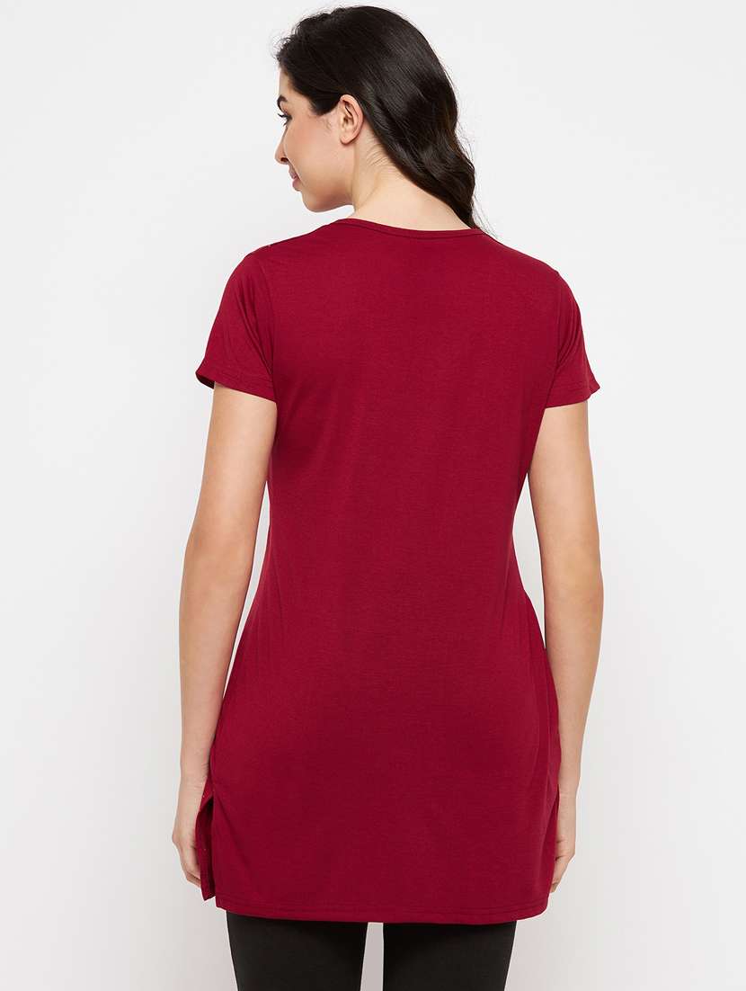 maroon cotton regular tshirt - 19719929 -  Standard Image - 3