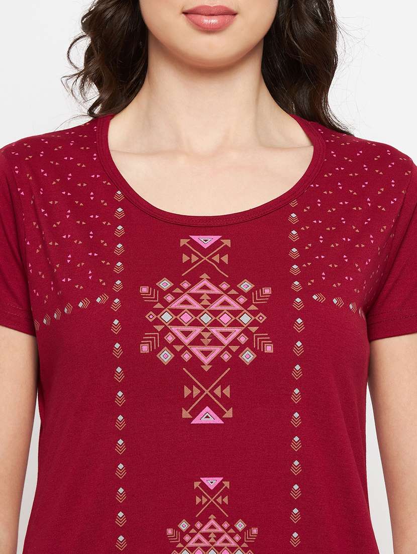 maroon cotton regular tshirt - 19719929 -  Standard Image - 5