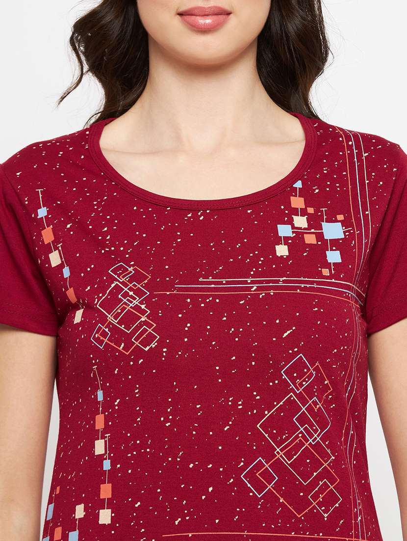 maroon cotton regular tshirt - 19719930 -  Standard Image - 5