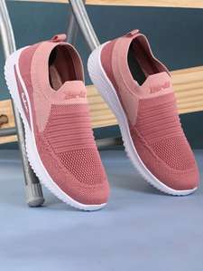 Buy online Pink Solid Slip On Casual Shoe from footwear for Women