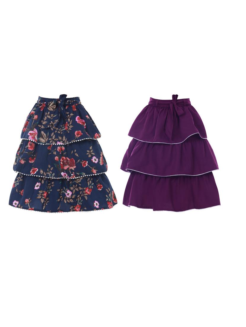 girls pack of 2 layered regular  skirt - 19722731 -  Zoom Image - 0