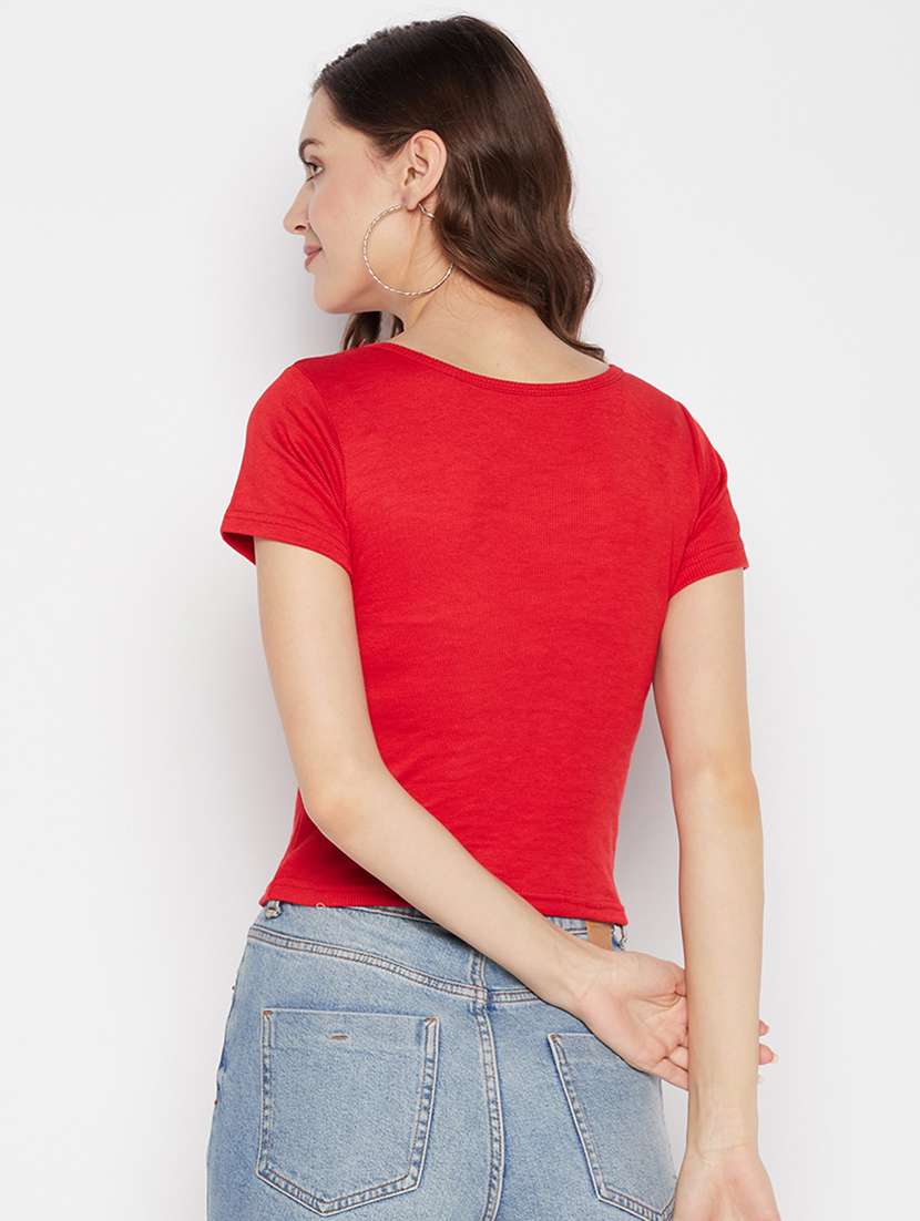 women's crop scoop neck top - 19723825 -  Standard Image - 3