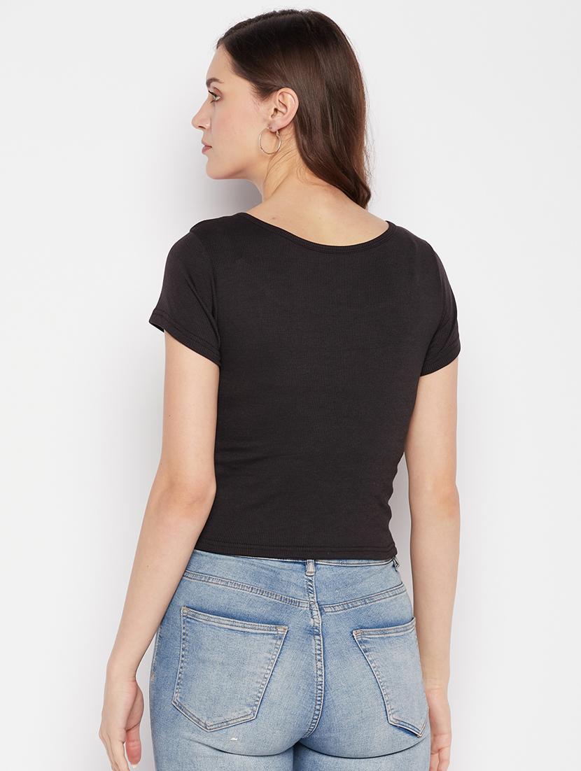 women's crop scoop neck top - 19723829 - Standard Image - 3