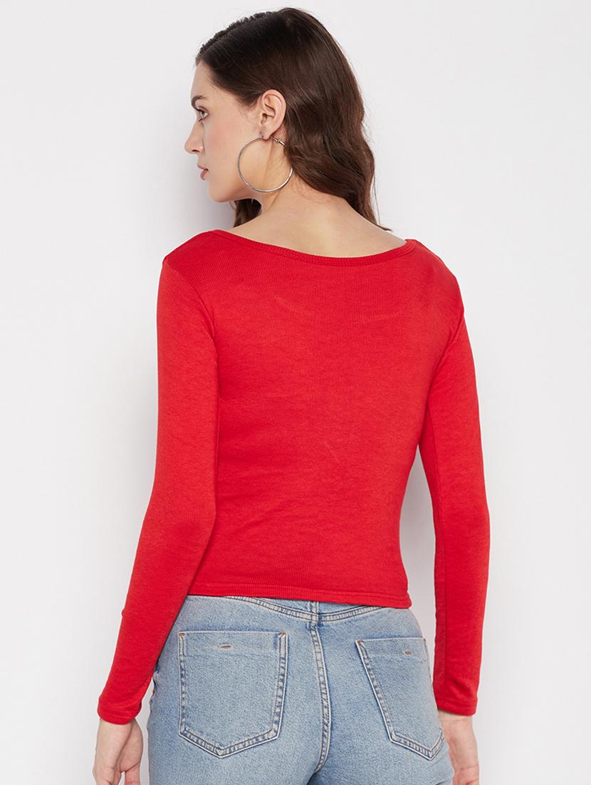 women's crop scoop neck top - 19723835 - Standard Image - 3
