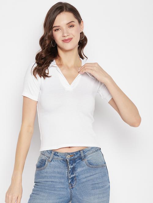 women's white collared top - 19723846 -  Standard Image - 0