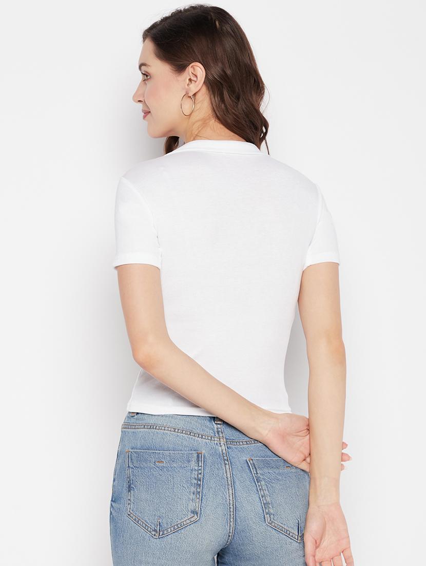 women's white collared top - 19723846 - Standard Image - 3