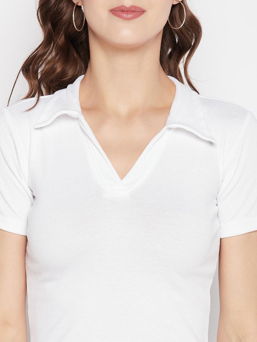 women's white collared top - 19723846 - Standard Image - 5