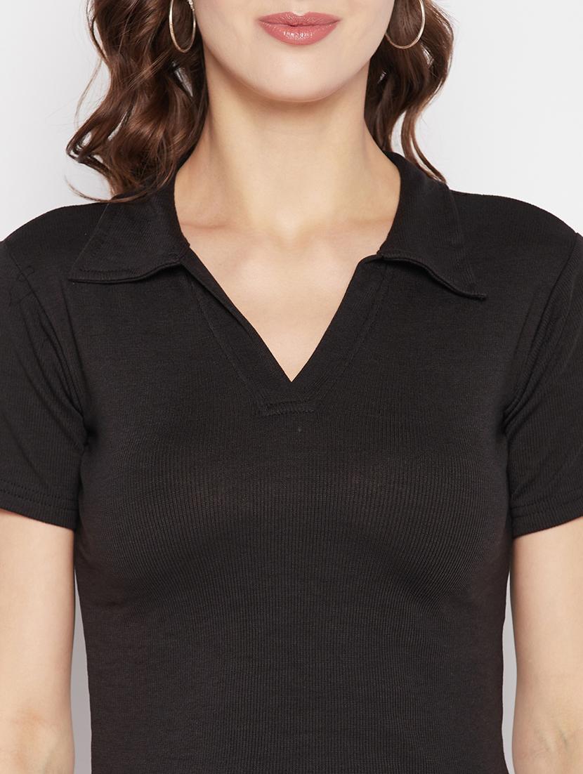 women's solid collared top - 19723848 - Standard Image - 5