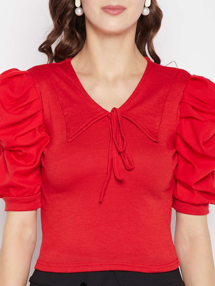 women's crop v neck top - 19723863 -  Standard Image - 5