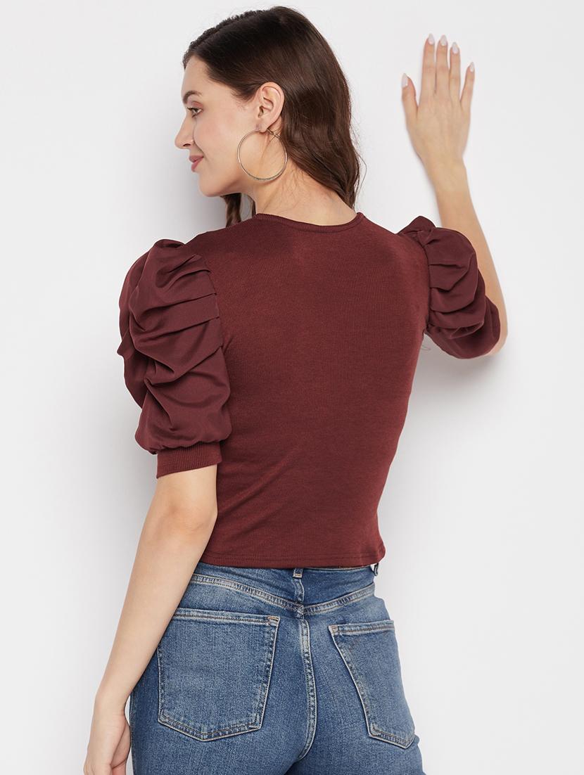 women's crop v neck top - 19723866 - Standard Image - 3