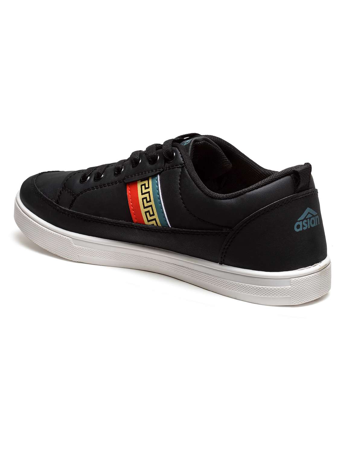 black synthetic lace up sneakers - 19724079 -  Standard Image - 3