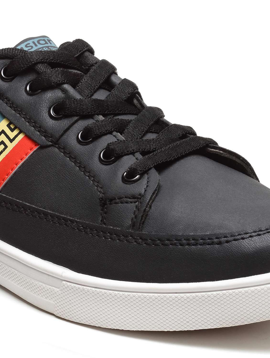 black synthetic lace up sneakers - 19724079 -  Standard Image - 5