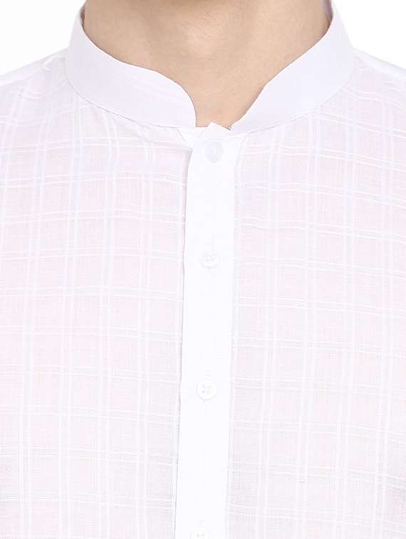 white check kurta pyjama ethnic wear set - 19724881 -  Standard Image - 3