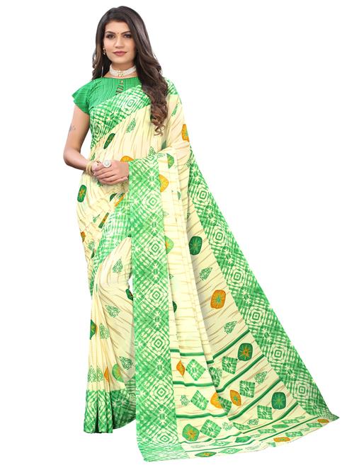 tie and dye printed saree with blouse - 19726529 - Standard Image - 0