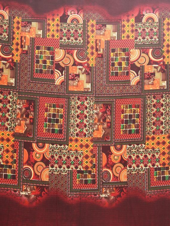 maroon printed georgette saree with blouse - 19727282 - Standard Image - 3