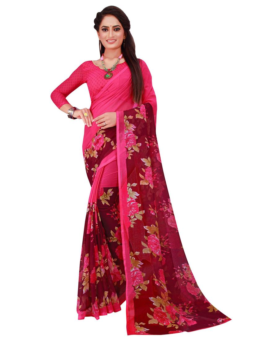 self designed printed saree set with blouse - 19727331 - Standard Image - 3