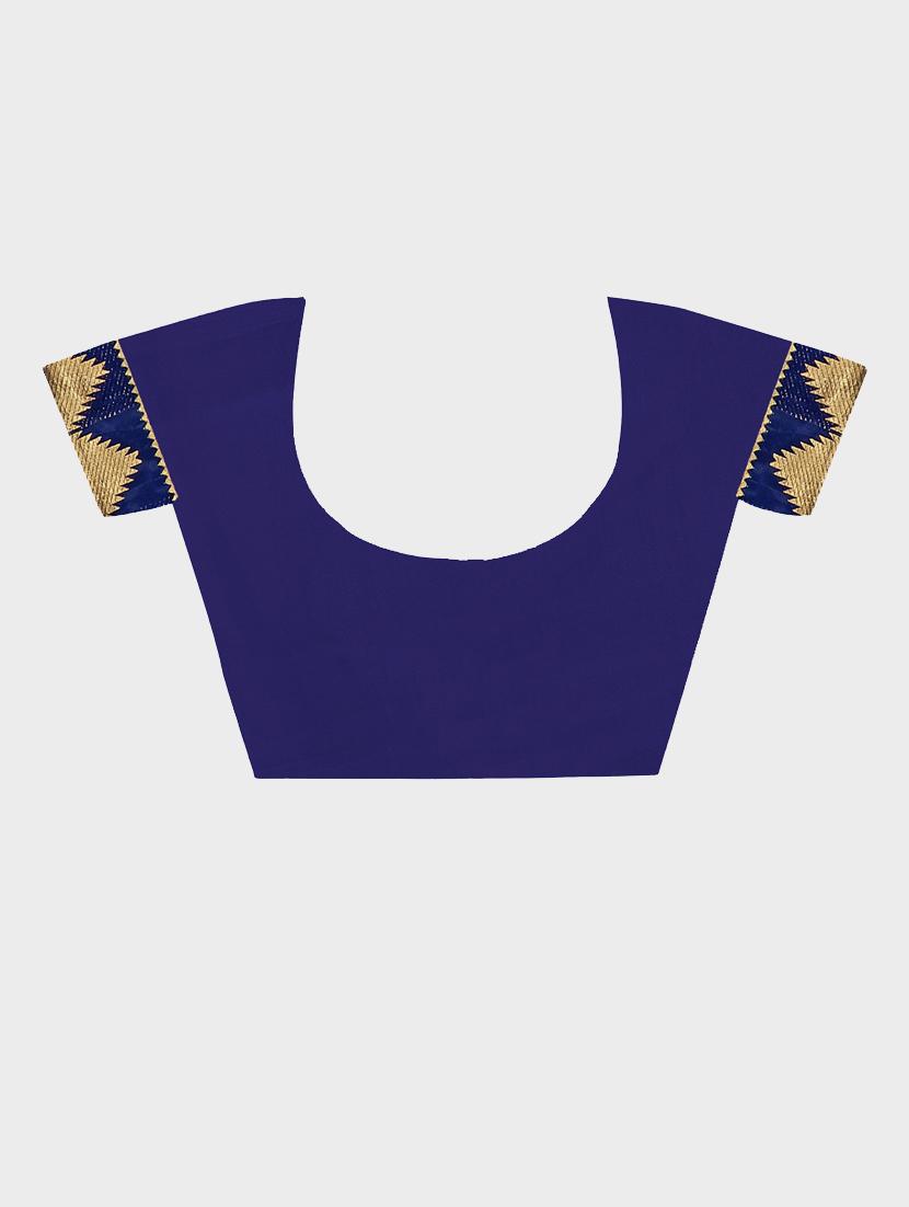 contrast bordered plain saree set with blouse - 19727930 - Standard Image - 3