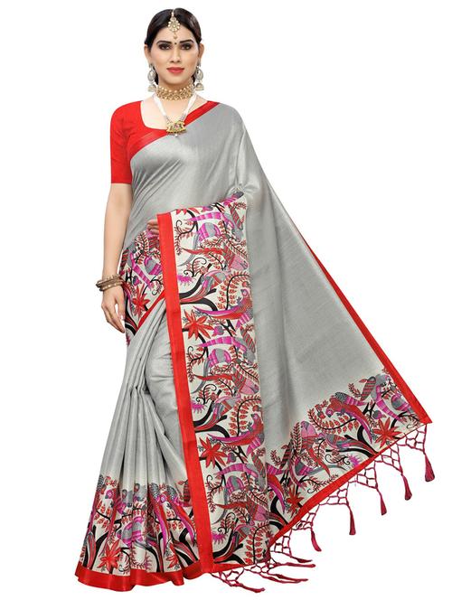 self designed printed saree with blouse - 19728728 -  Standard Image - 0