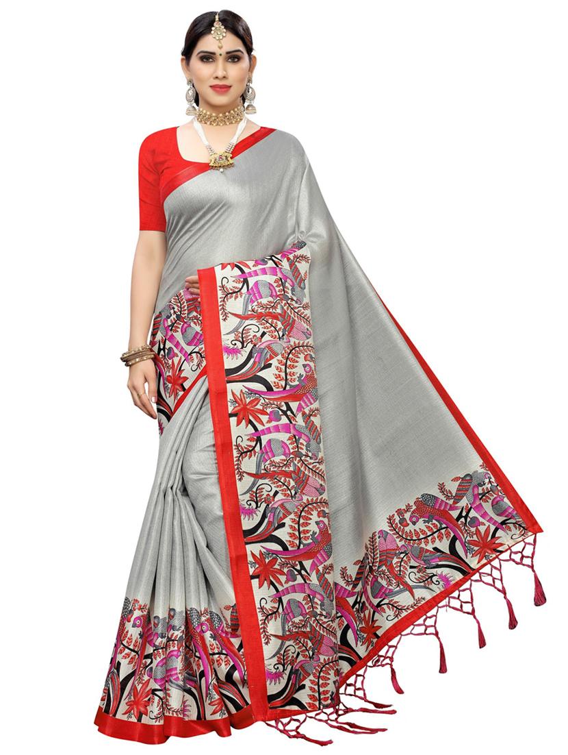 self designed printed saree with blouse - 19728728 -  Zoom Image - 0