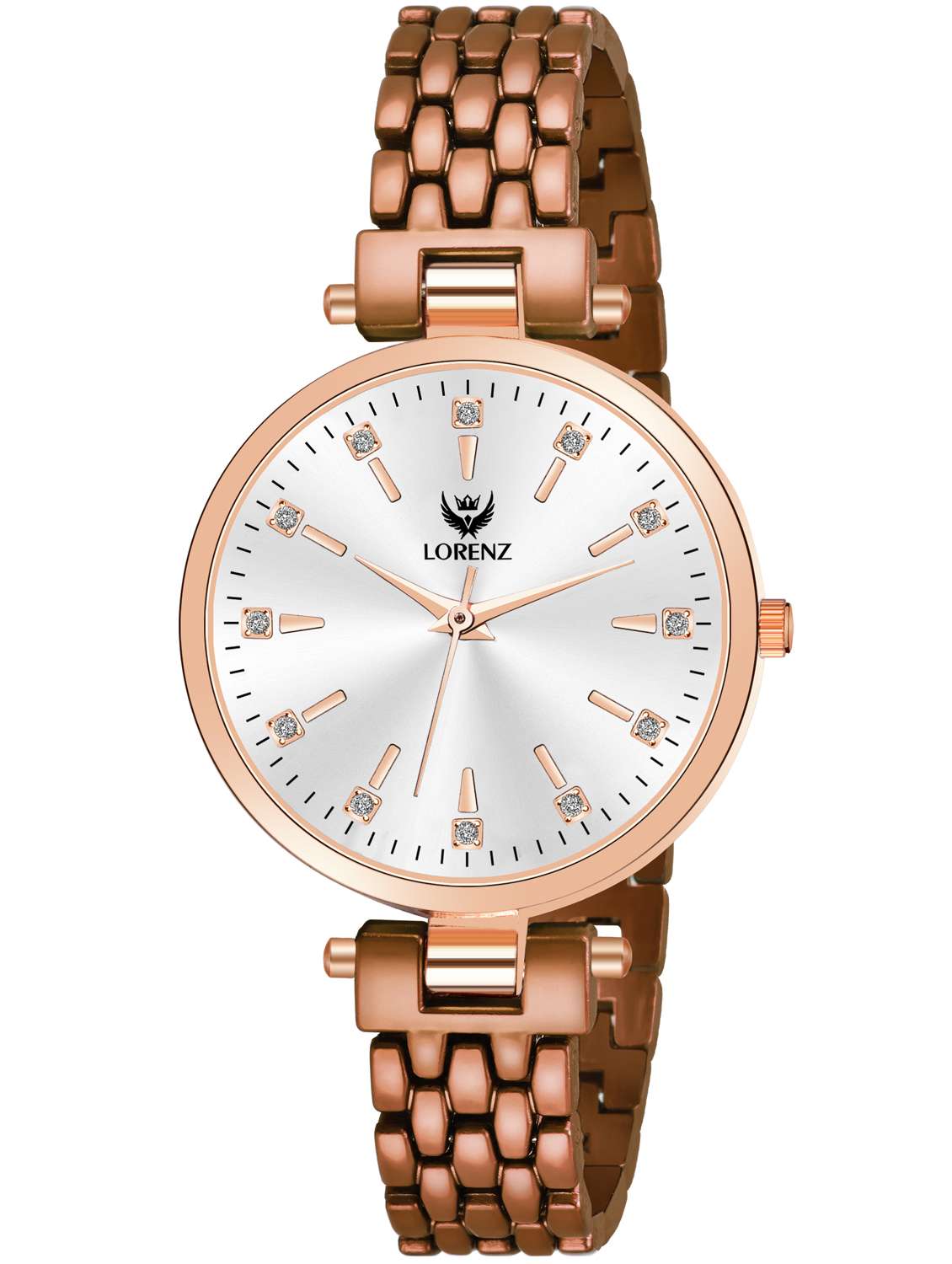 lorenz rose gold analogue watch with metallic strap for women - 19730858 -  Zoom Image - 0