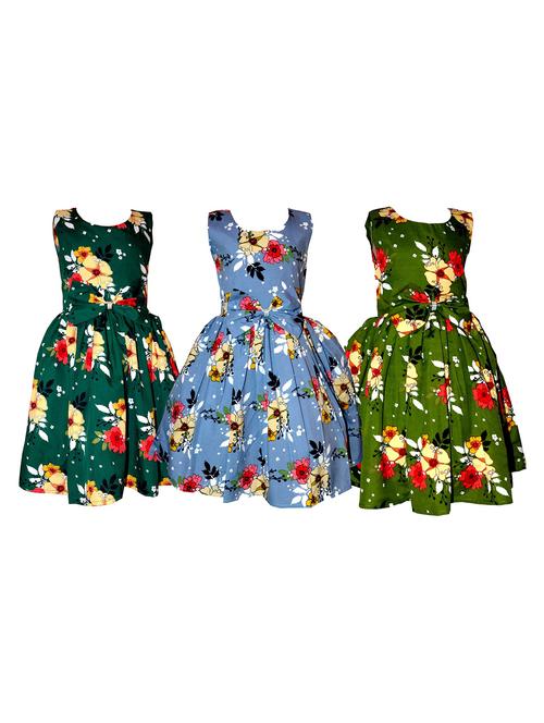 girls pack of 3 printed frocks - 19731574 -  Standard Image - 0