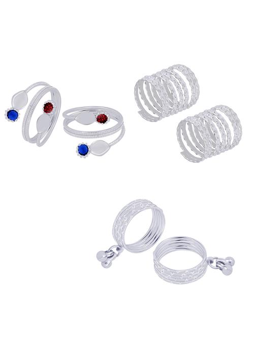 silver plated toe ring (3 pair) - 19734175 -  Standard Image - 0