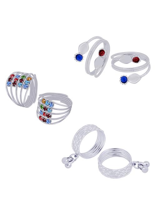 silver plated toe ring combo - 19734180 -  Standard Image - 0