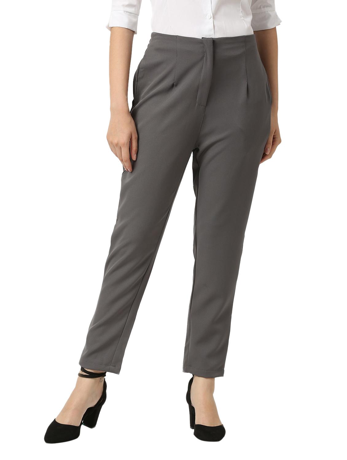 solid cotton lycra flat front trouser - 19734383 -  Zoom Image - 0