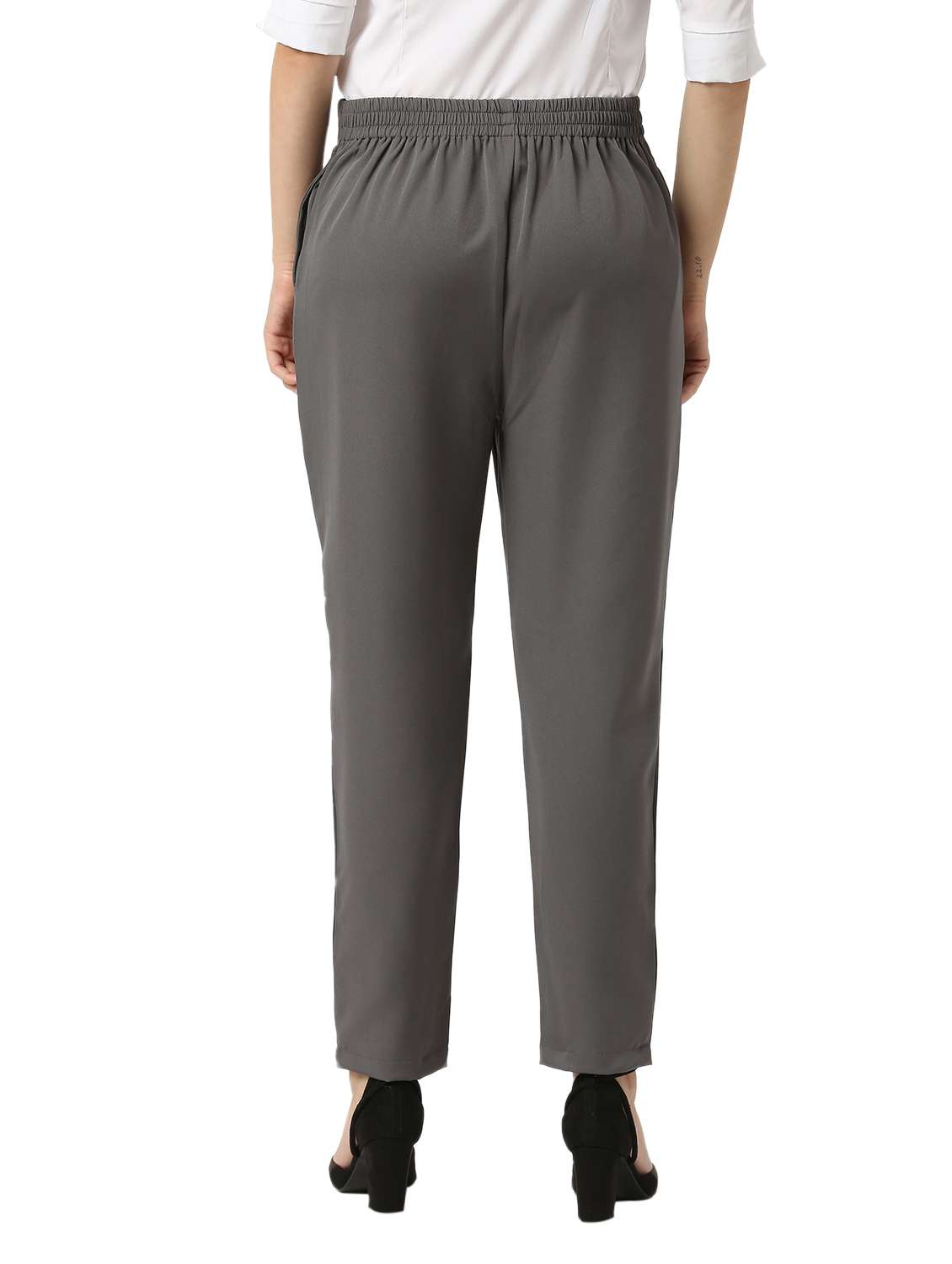 solid cotton lycra flat front trouser - 19734383 - Standard Image - 3