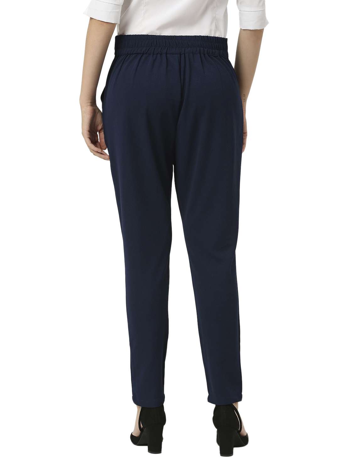 solid cotton lycra flat front trouser - 19734389 -  Standard Image - 3