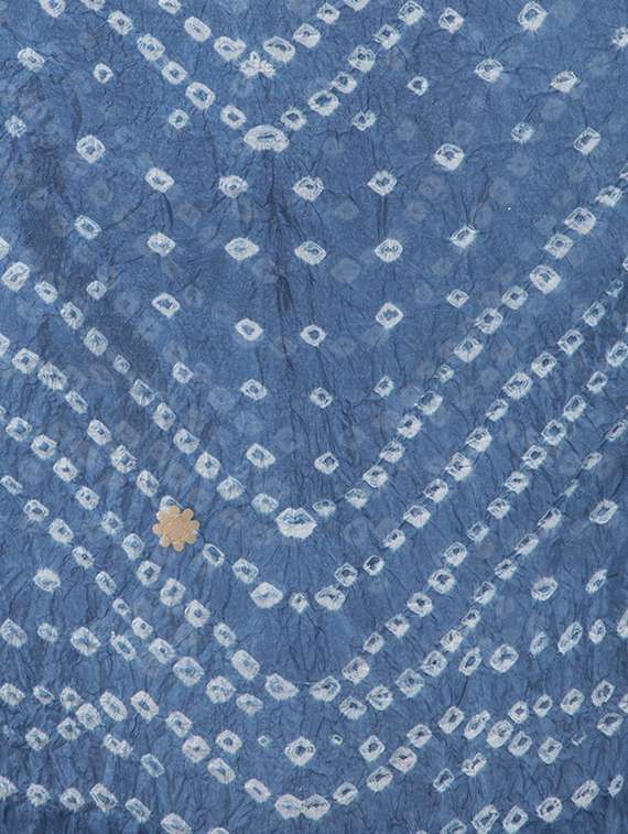 blue silk blend dupatta - 19734459 -  Standard Image - 3