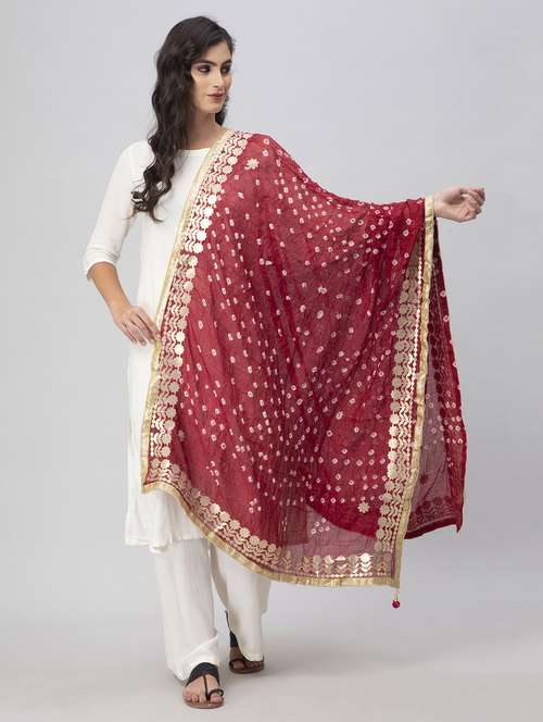 gota work bandhani dupatta - 19734474 - Standard Image - 0