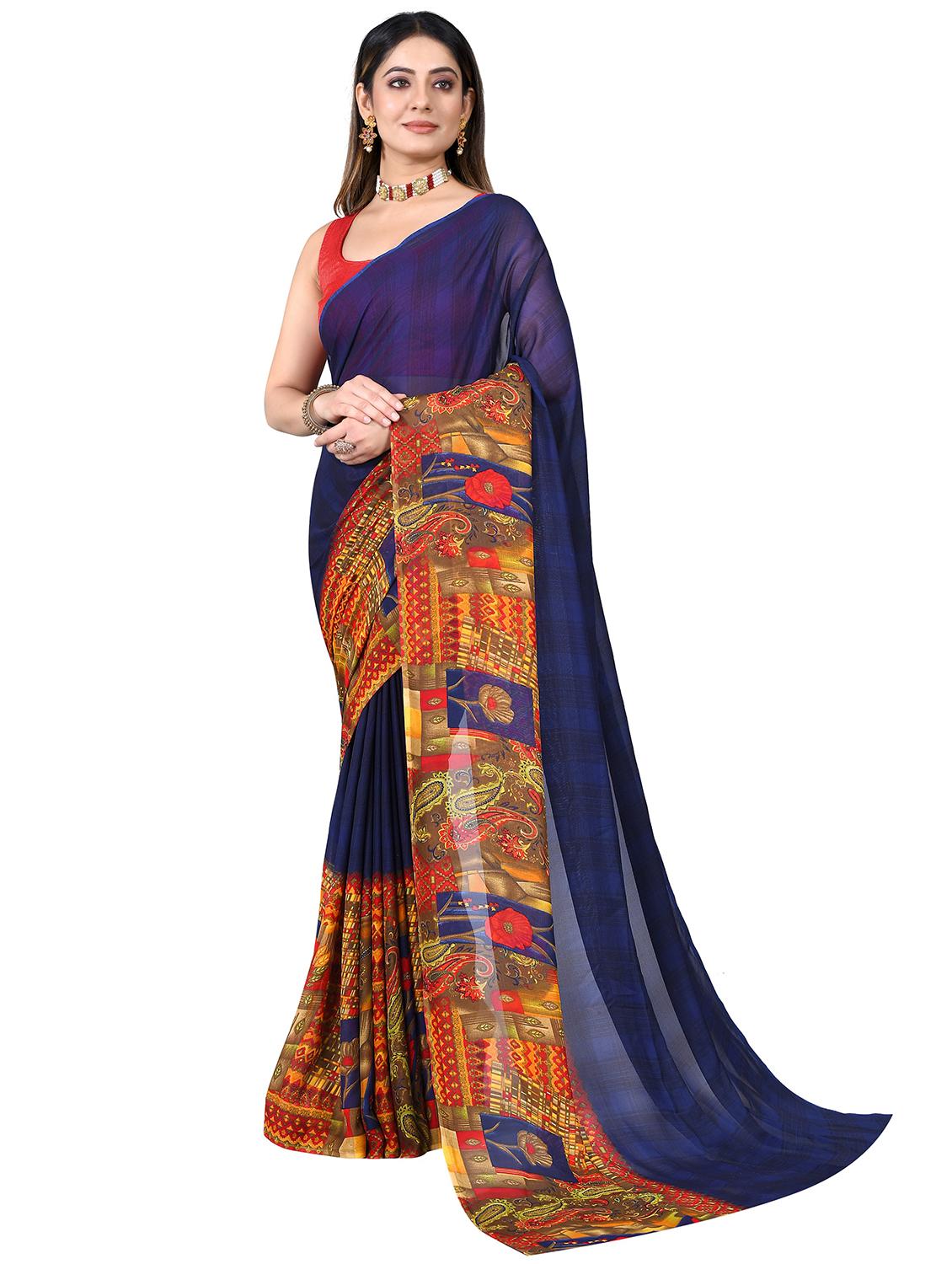  printed border saree - 19734536 -  Zoom Image - 0