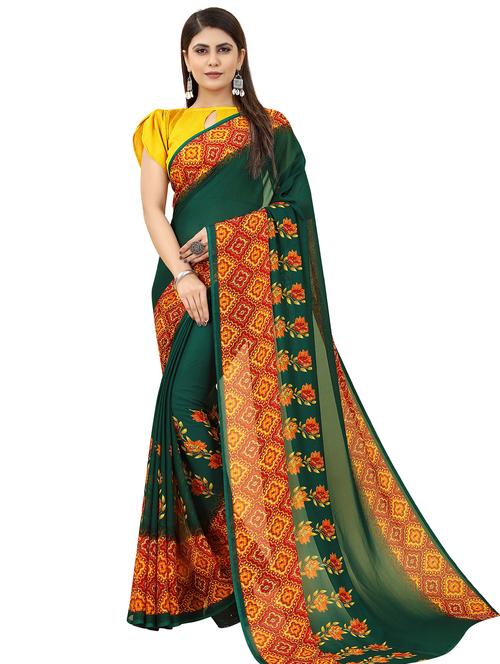 floral printed saree - 19734537 - Standard Image - 0