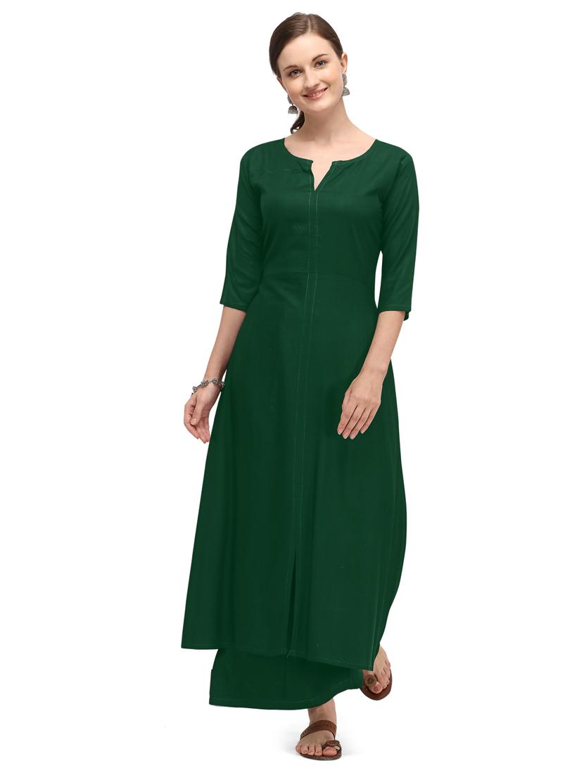 solid kurta palazzo set - 19735418 -  Zoom Image - 0