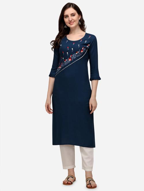 embroidered kurta pant set - 19735651 - Standard Image - 0