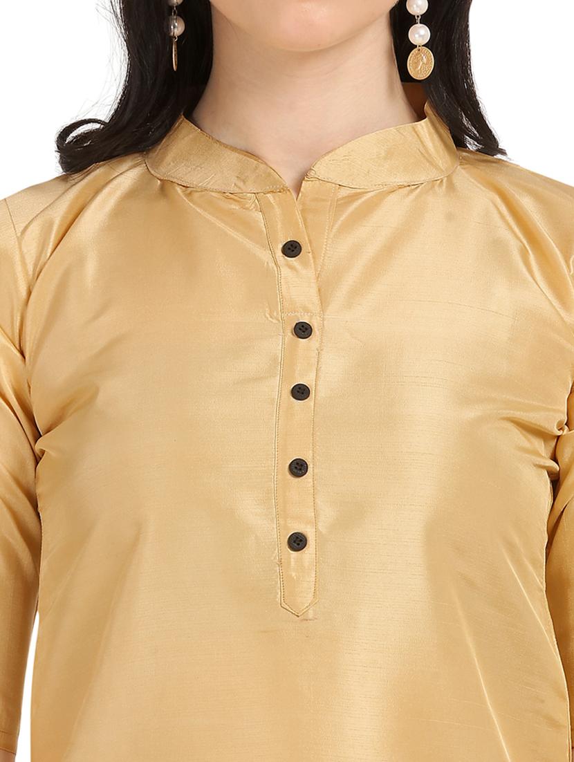 solid gold kurta palazzo set - 19735665 - Standard Image - 3