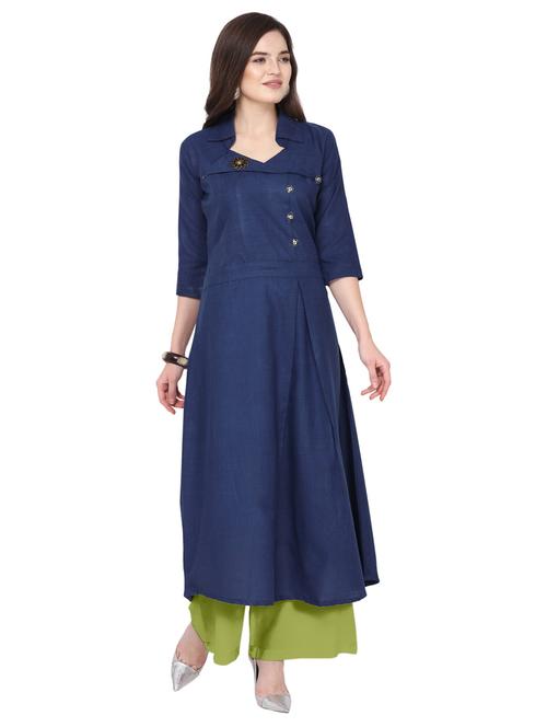 solid kurta palazzo set - 19735743 - Standard Image - 0