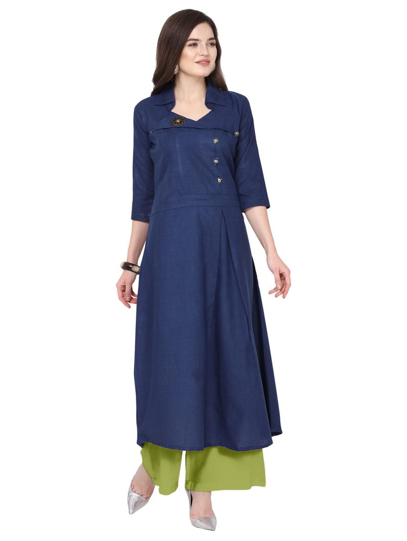 solid kurta palazzo set - 19735743 - Zoom Image - 0