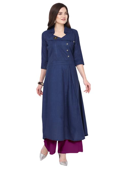 solid kurta palazzo set - 19735744 - Standard Image - 0