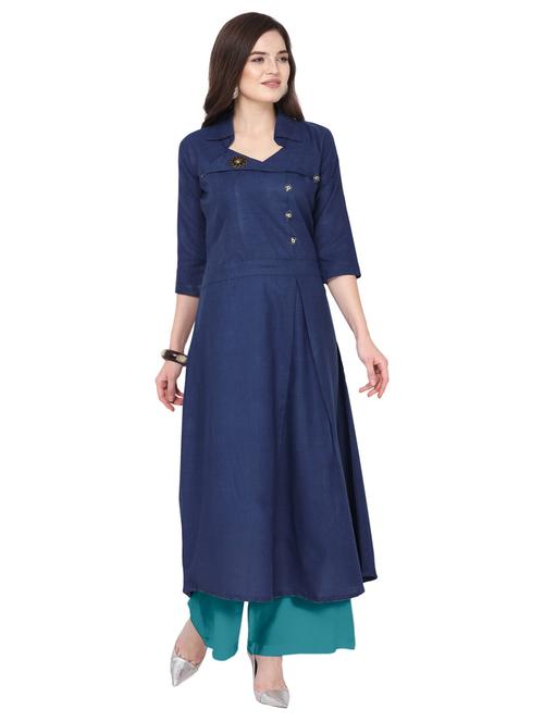solid kurta palazzo set - 19735753 -  Standard Image - 0