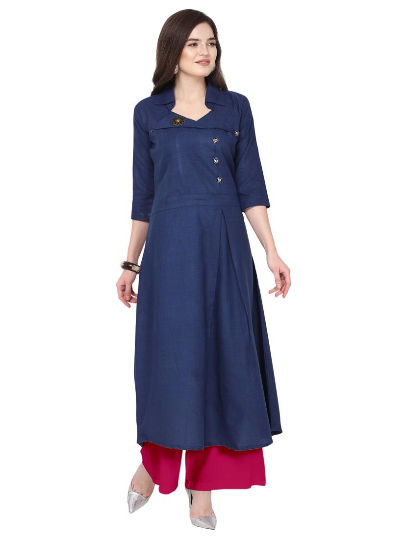 solid kurta palazzo set - 19735762 -  Zoom Image - 0