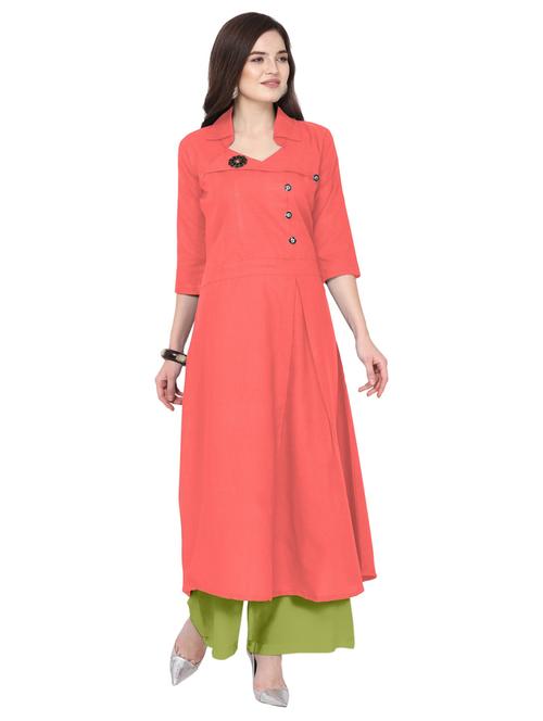 solid kurta palazzo set - 19735767 - Standard Image - 0