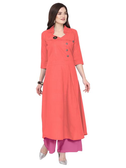 solid kurta palazzo set - 19735772 - Standard Image - 0